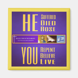 Bibelschilder ITH "ER ist gestorben - YOU Live" Ma Magnet