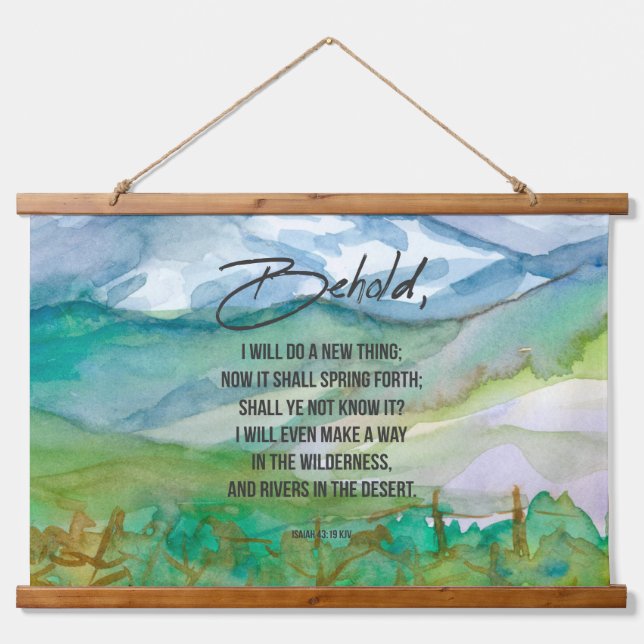 Bibelschrift Isaiah 43 Siehe Wüstengebirge Wandteppich Mit Holzrahmen (Vorne)