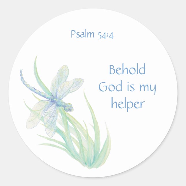 Bibelschrift Psalm 54:4 Gott ist mein Hilfsangebot Runder Aufkleber (Vorderseite)