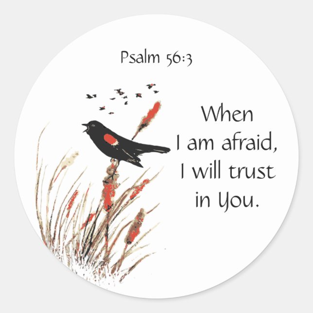 Bibelschrift Psalm 56:3 Vertrauen Sie, Natur Runder Aufkleber (Vorderseite)