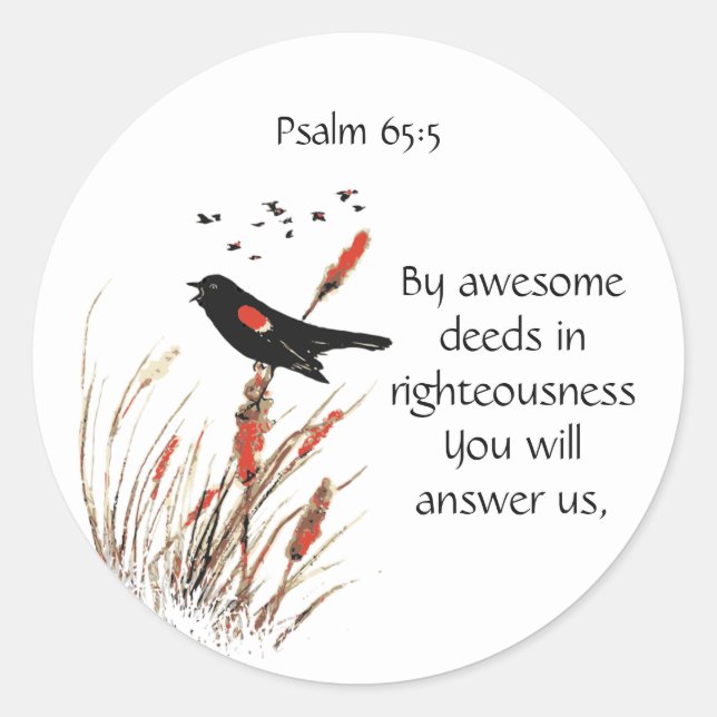 Bibelschrift Psalm 65:5 durch Phantastische Taten  Runder Aufkleber (Vorderseite)