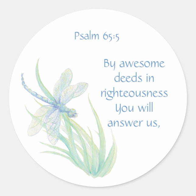 Bibelschrift Psalm 65:5 durch Phantastische Taten  Runder Aufkleber (Vorderseite)