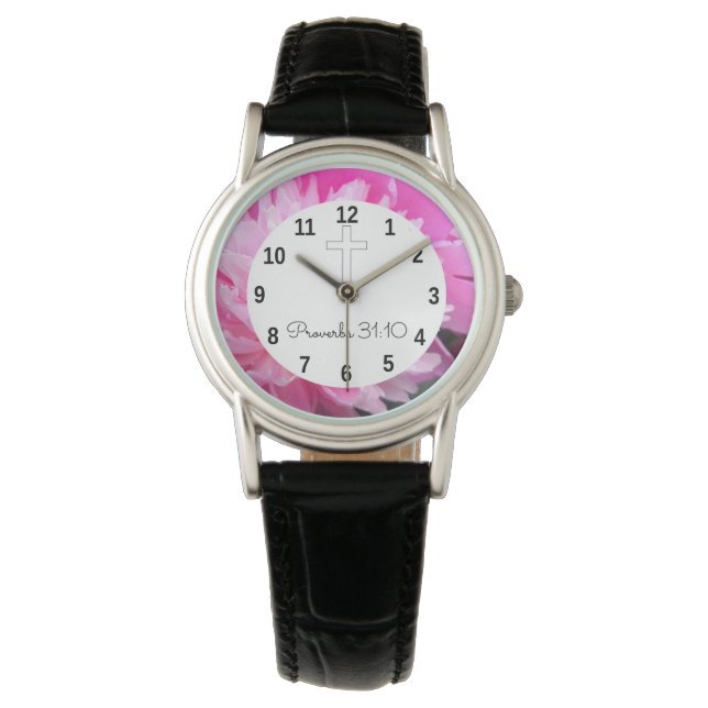 Bibelsprichwörter 31 | Christliche Frauen Armbanduhr (Vorderseite)