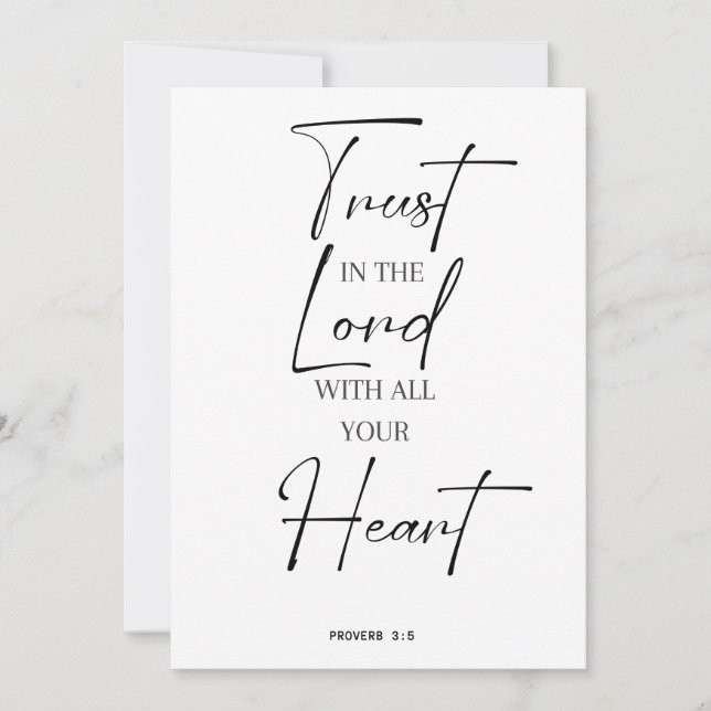 Bibelsprichwörter 3 vertrauen dem Herrn Einladung (Vorderseite)