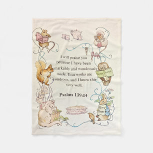 Bibelspruch Kinderzimmer Tiere Fleece-Decke Fleecedecke