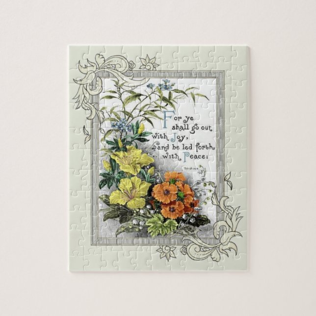 Bibelspruch mit Blumen (Vertikal)