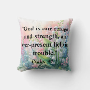 Bibelspruch Psalmen Typografie floral Aquarell Kissen