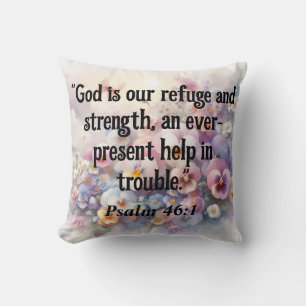 Bibelspruch Psalmen Typografie floral Aquarell Kissen