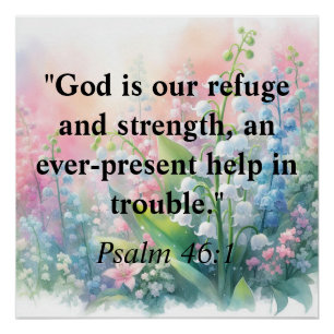 Bibelspruch Psalmen Typografie floral Aquarell Poster