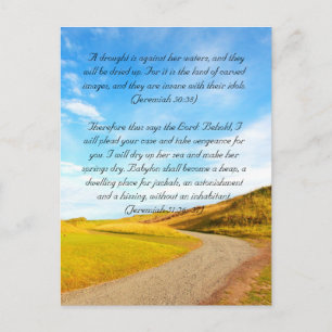 Bibelstelle, Straße und blauer Himmel Postkarte