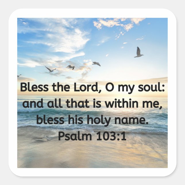 Bibelsticker Quadratischer Aufkleber (Vorderseite)