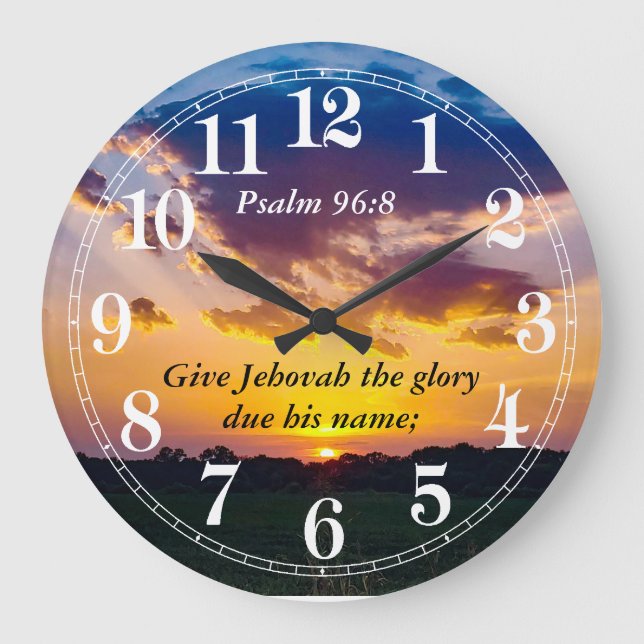 Bibeltext Psalm 96:8a für 2025 Große Wanduhr (Vorderseite)
