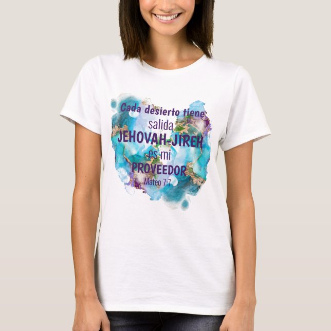 Bibeltext-Zitat Marble Blue Lila Gold T-Shirt (Vorderseite)