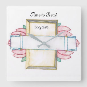 Bibeluhr Quadratische Wanduhr