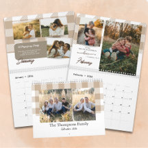 Bibelvers Beige Büffelkariert Familienfoto