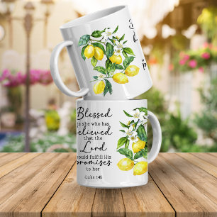 Bibelvers Blumen-Lemon-Tasse Kaffeetasse