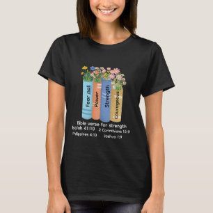 Bibelvers der Stärke, Florales Buch Liebhaber Glau T-Shirt