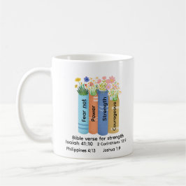 Bibelvers der Stärke, Florales Buchliebhaber Glaub Kaffeetasse