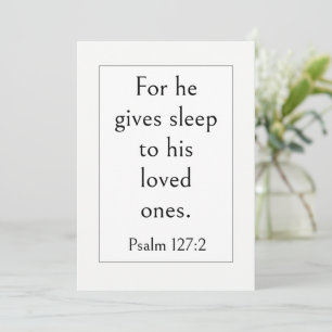Bibelvers für Schlaf, Psalm 127:2, modern einfach Einladung