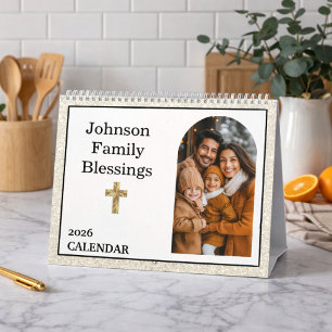 Bibelvers Gold Kreuz gebogenes Foto-Galerie Kalender