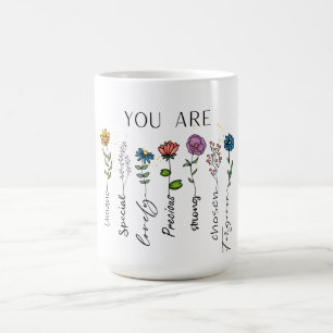 Bibelvers-Inspiration Wildblume Positives Zitat Kaffeetasse