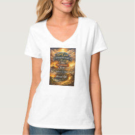 Bibelvers Johannes 3:16 Damen-V-Ausschnitt-T-Shirt T-Shirt