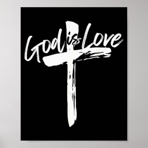 Bibelvers John 4_8 Gott ist Liebe Christlicher Gla Poster