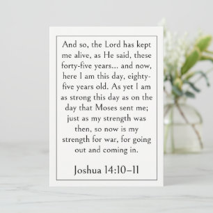 Bibelvers Josua 14:10-11, Schrift für Senioren, Einladung