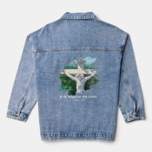 Bibelvers Kreuz PERSONALISIEREN Jeansjacke