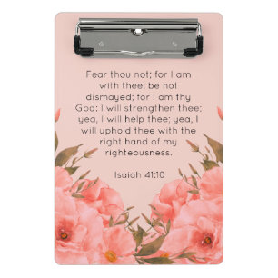Bibelvers Mini-Clipboard Rosa florales Design Mini Klemmbrett