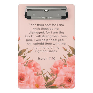 Bibelvers Mini-Clipboard | Rosa florales Design Mini Klemmbrett