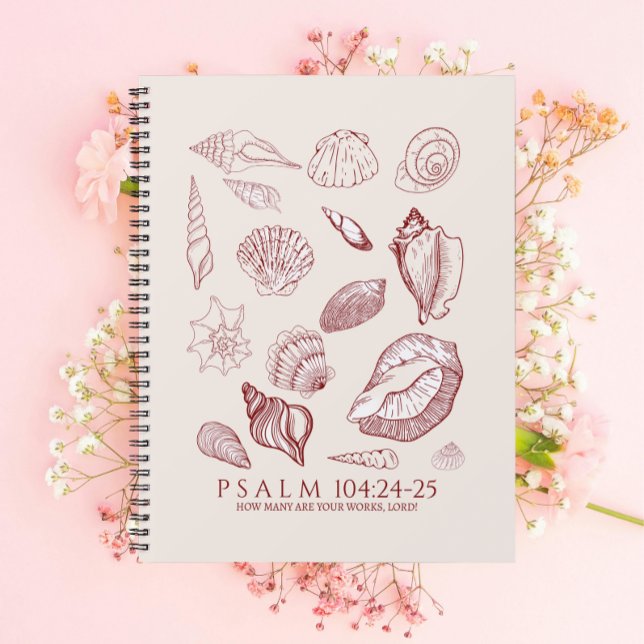 Bibelvers mit Muschel Notizblock (Seashell Bible Verse Notebook. Perfect Christian gift, for Bible study or note taking.)
