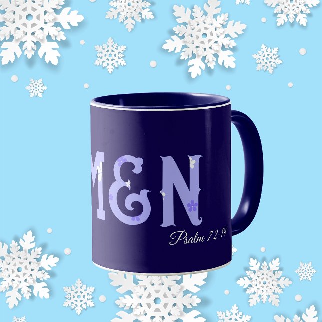 Bibelvers moderner Schriftzug personalisiert Tasse (Amen Bible Verse Modern Typography Custom Mug, perfect Christmas gift for family, Christian friends)