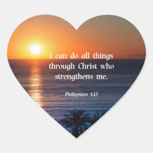 Bibelvers, Philipper 4:13, Herz-Aufkleber
