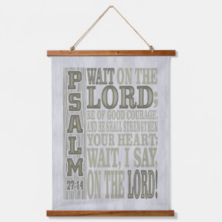 Bibelvers Psalm 27;14 Holz-Wandteppich Wandteppich Mit Holzrahmen