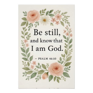 Bibelvers Psalm 46:10 Poster