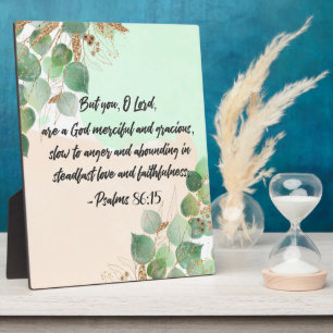 Bibelvers Psalm Grüne Goldene Blätter Schrift Fotoplatte