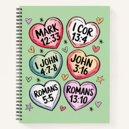 Bibelvers-Schokoladenherzen | Christliches Valenti Notizbuch