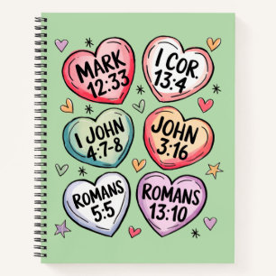 Bibelvers-Schokoladenherzen Christliches Valenti Notizbuch
