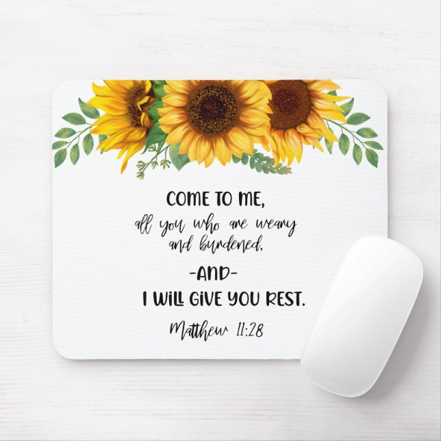 Bibelvers-Sonnenblumen-Mauspad Mousepad (Mit Mouse)