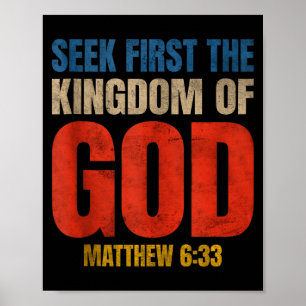 Bibelvers Sucht zuerst das Reich Gottes Christia Poster