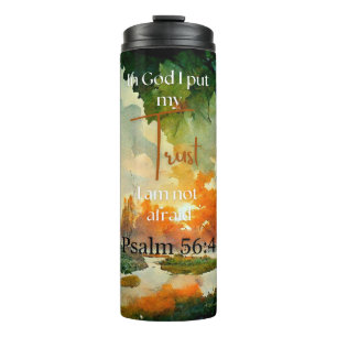 Bibelvers Tumbler Landschaft Wasserfarbe Christlic Thermosbecher