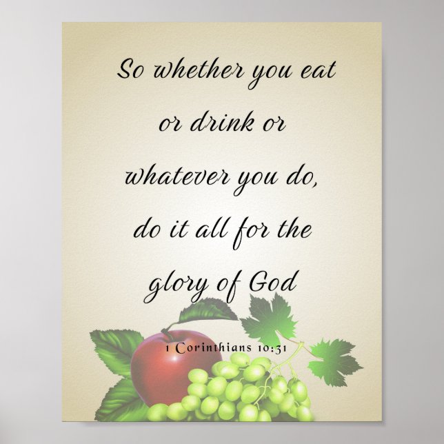 Bibelverse, 1 Korinther 10:31 Poster (Vorne)
