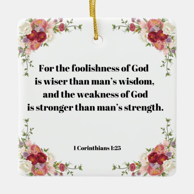 Bibelverse 1 Korinther 1:23 Schrift Keramikornament (Vorderseite)