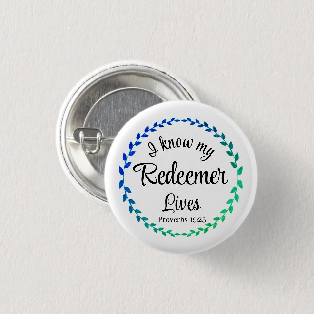Bibelverse auf einer niedlichen Schaltfläche Abzei Button (Vorne & Hinten)
