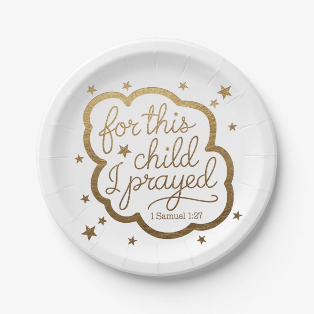 Bibelverse aus 1 Samuel 1:27 Papierplatte Pappteller (Vorderseite)
