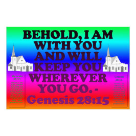 Bibelverse aus Genesis 28:15. Fotodruck