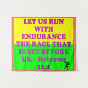 Bibelverse aus Hebräern 12:1. Wandteppich