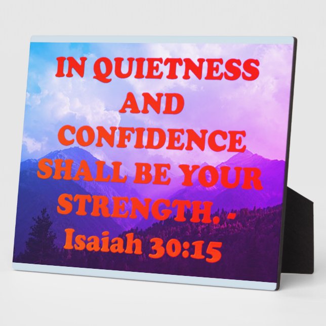 Bibelverse aus Isaiah 30:15. Fotoplatte (Seite)
