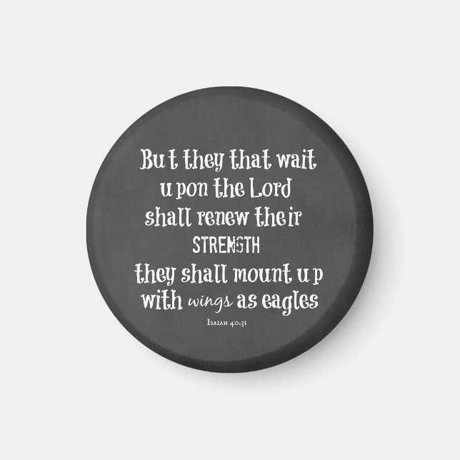 Bibelverse: Erneuerbare Kraft, Flügel als Adler Magnet (Vorne)